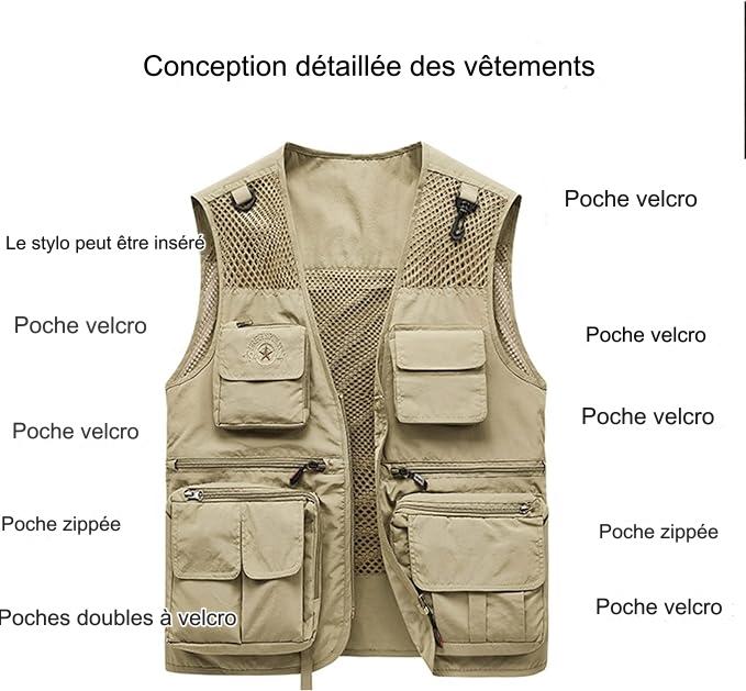 Veste multipoches pour homme