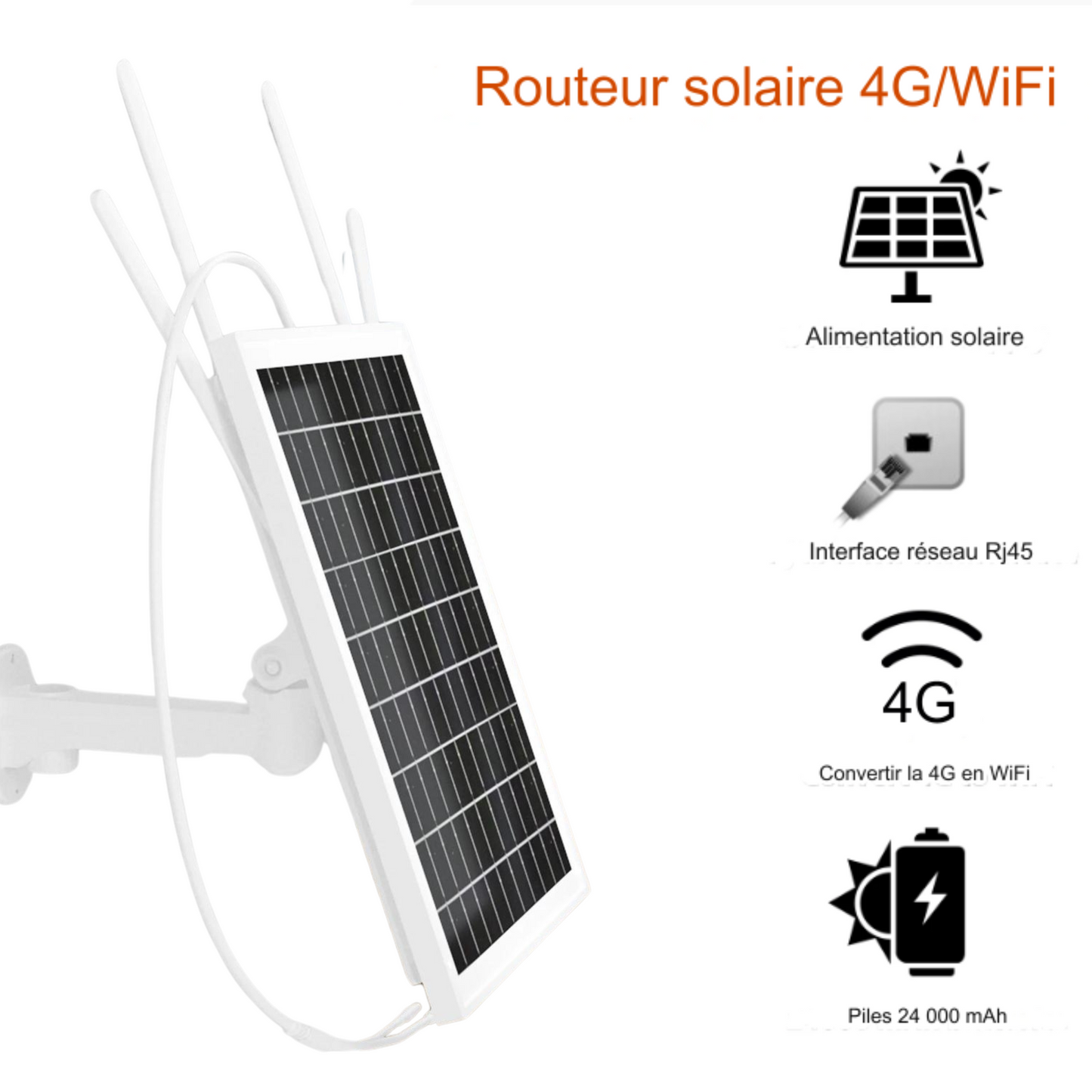 Routeur Extérieur 4G Solaire avec Carte SIM.