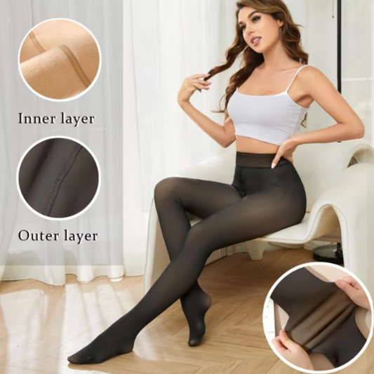 Faux Collants Transparents Doublés Pour Femme.