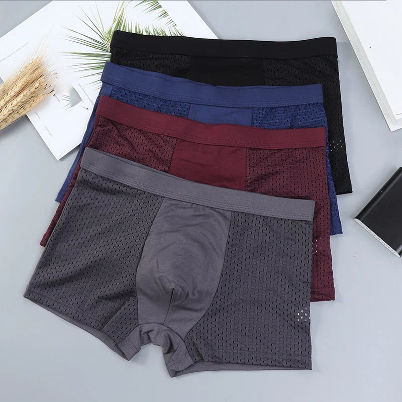 Collection de 4 boxers homme en fibre de bambou.