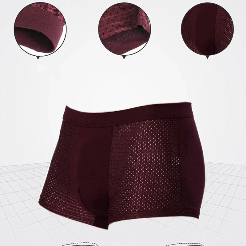 Collection de 4 boxers homme en fibre de bambou.