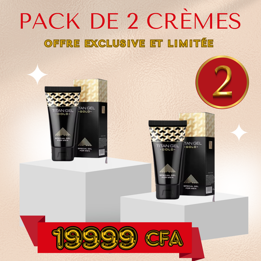 Pack de 2 Crèmes Gold Titan pour homme.