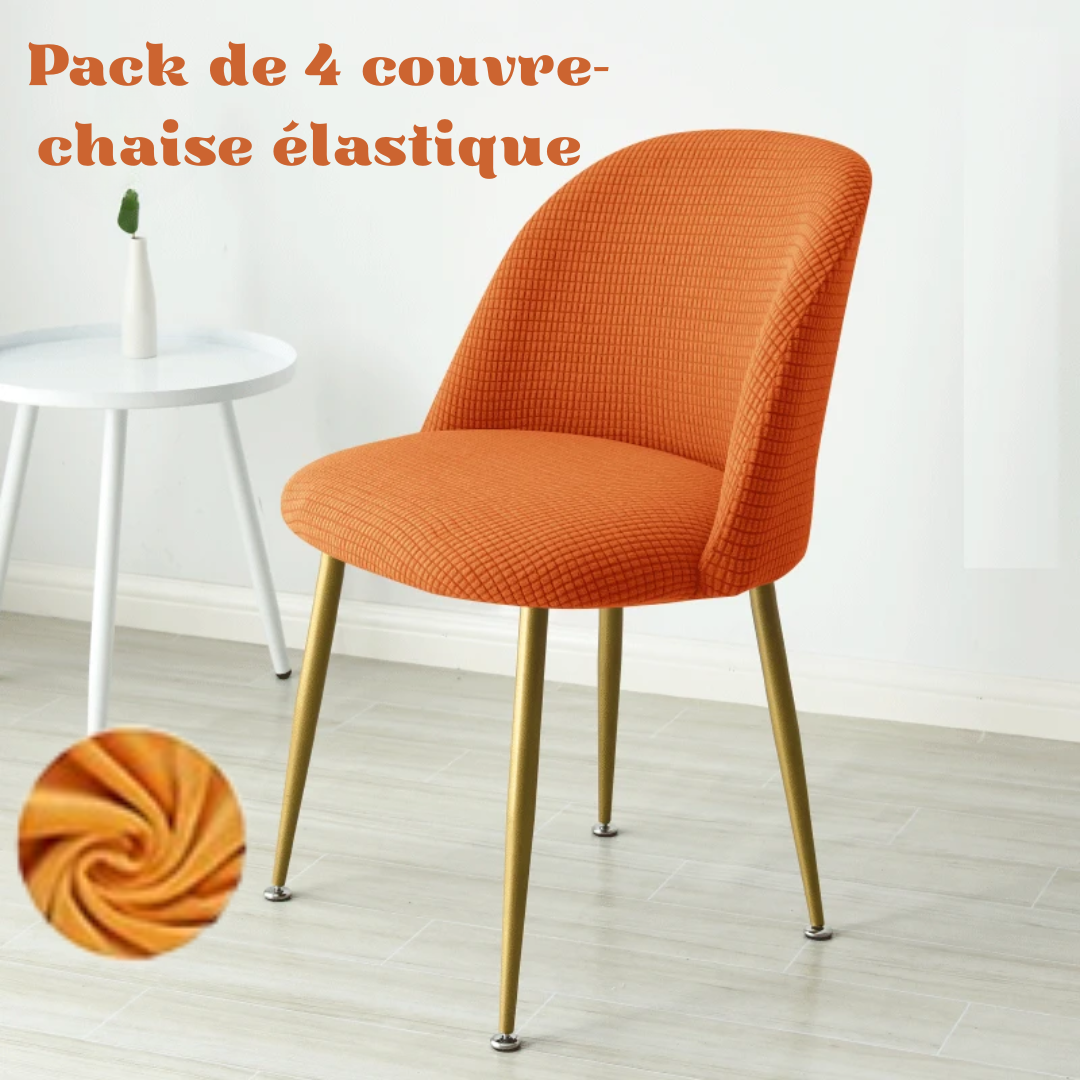 Pack de 4 couvre-chaise élastique.