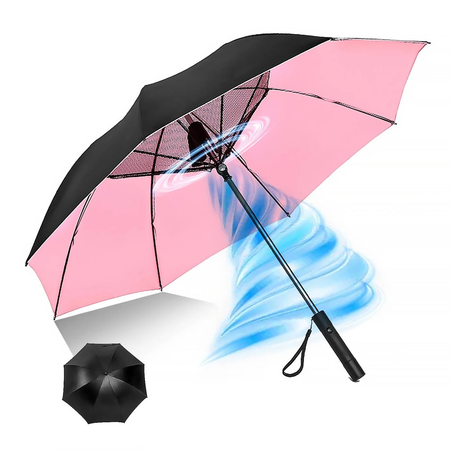 Parapluie d'Été avec Ventilateur et Brumisateur.